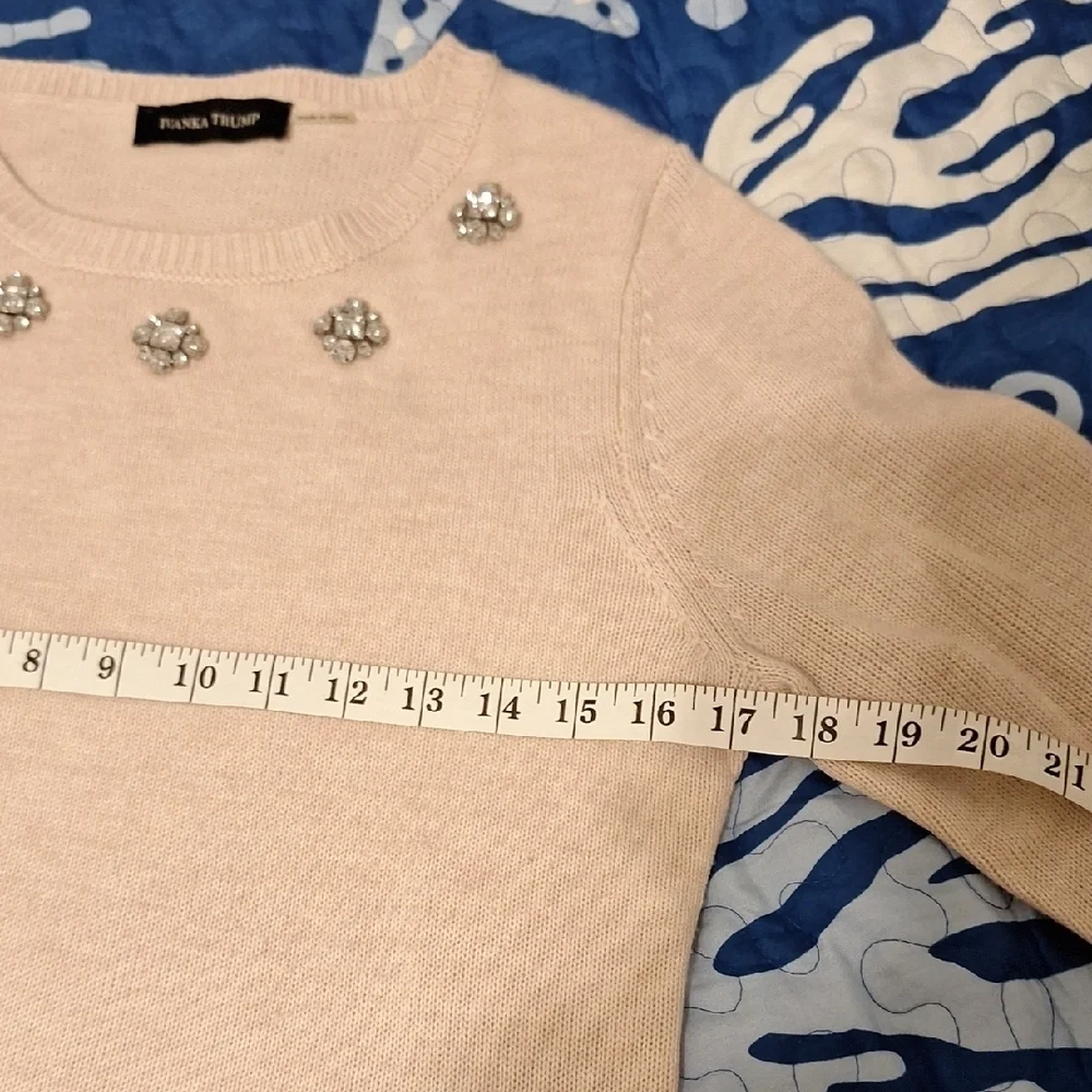 Ivanka Trump Light Rose Sweater with Embellishments
